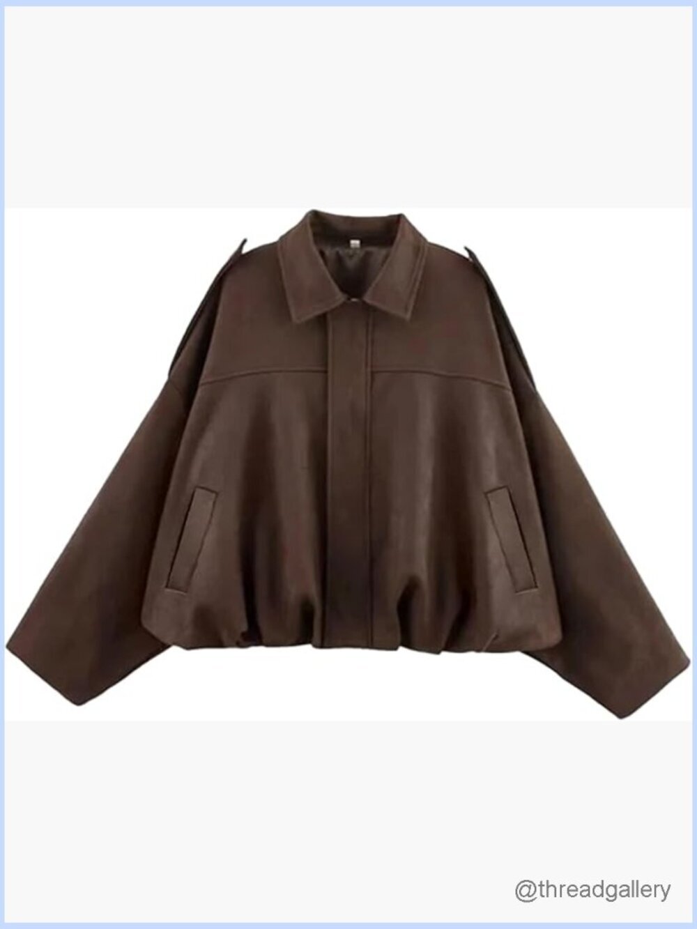 Faux Suede Bomber Jacket Oversized Lapel Pilot Cropped Coat
